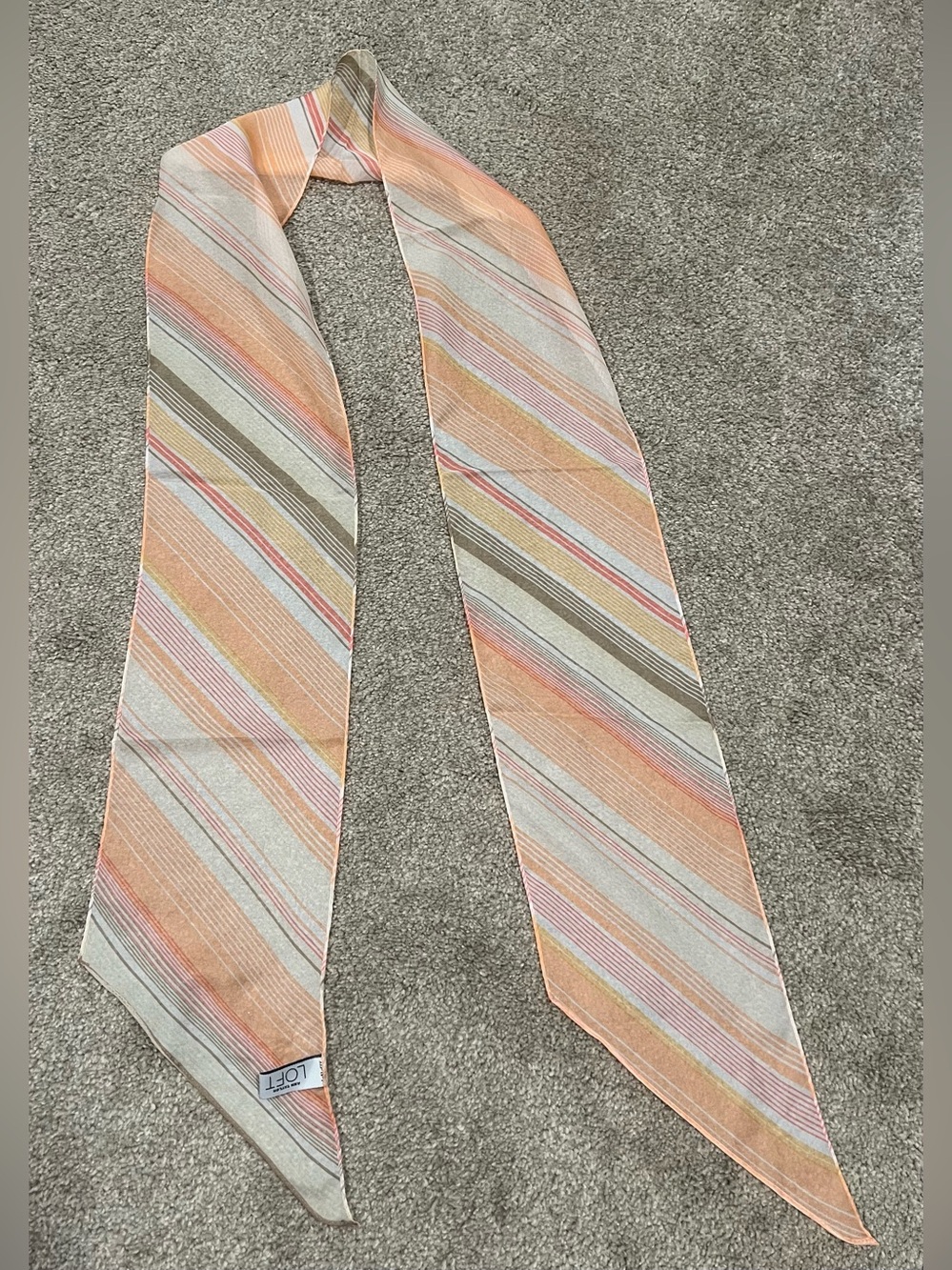 LOFT Peach Striped Scarf